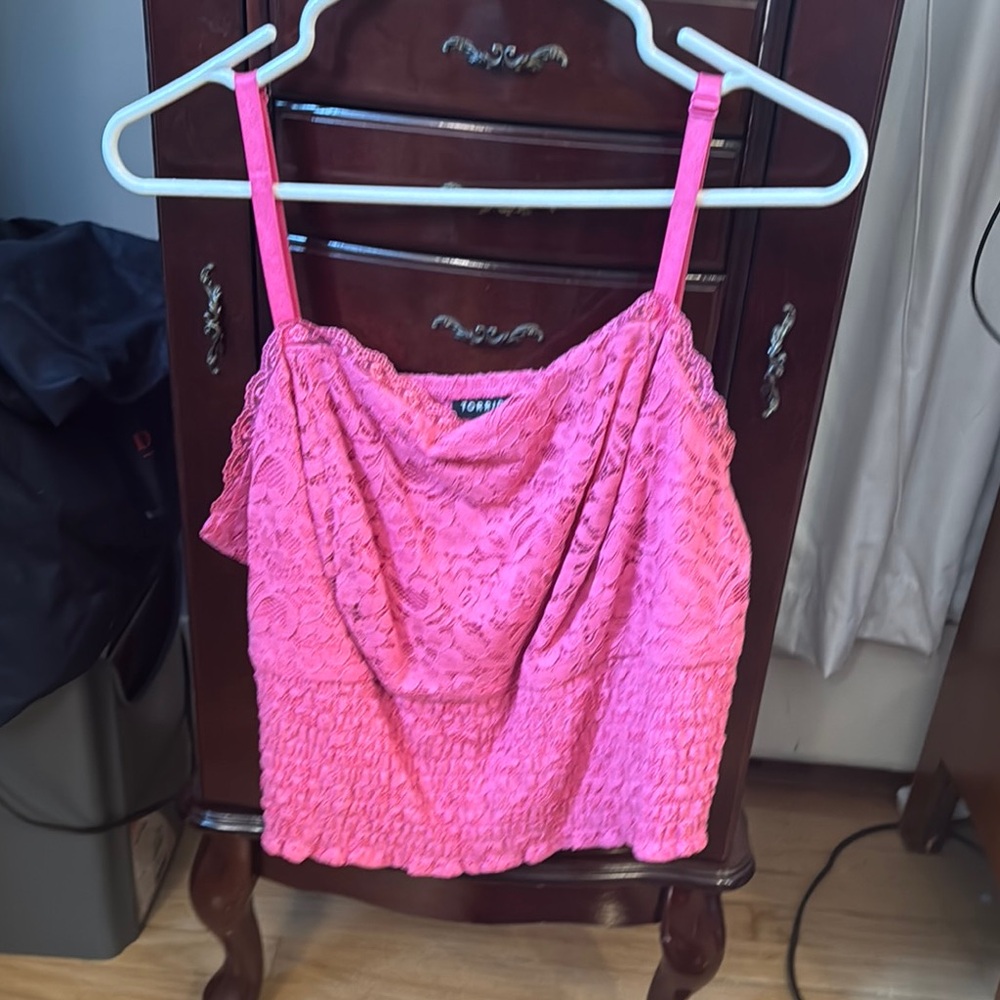 Torrid Pink Smocked Camisole Top